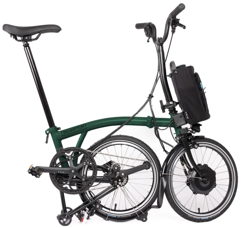 Brompton Electric C Line Explore 12 Speed Folding Bike 2025 in Racing Green-2